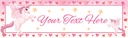 Personalised Party Banner - Pink Hearts & Unicorn - Custom Text