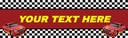 Personalised Party Banner - Red Race Car - Custom Text