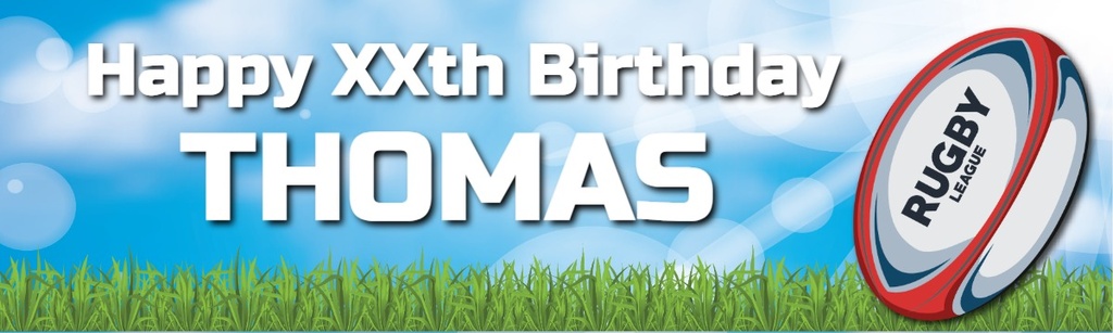Personalised Party Banner - Rugby  - Custom Text