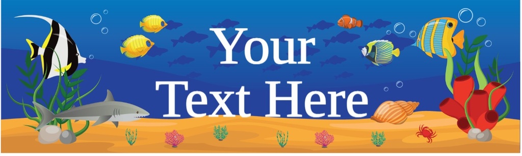 Personalised Party Banner - Under The Sea - Custom Text