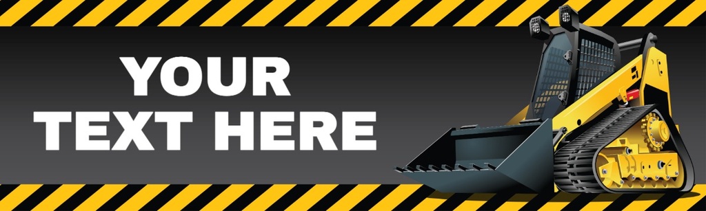 Personalised Party Banner - Yellow & Black Kids Digger - Custom Text