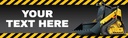 Personalised Party Banner - Yellow & Black Kids Digger - Custom Text