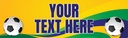 Personalised Party Banner - Yellow Blue & Green Football - Custom Text