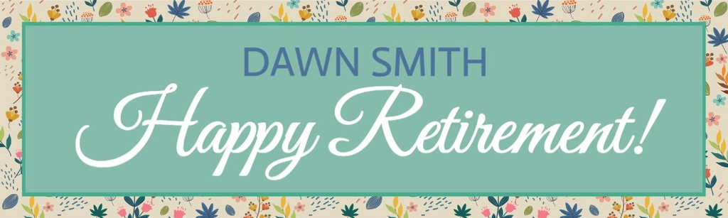 Personalised Retirement Banner - Green & Floral Print - Custom Name