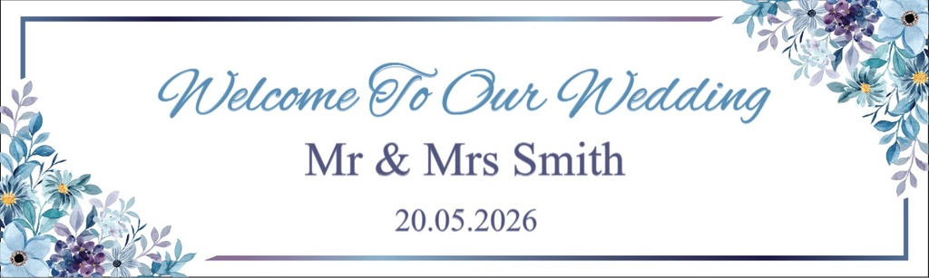 Personalised Wedding Banner - Welcome To Our Wedding - Custom Name & Date