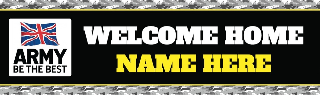 Personalised Welcome Home Banner - Army - Custom Name
