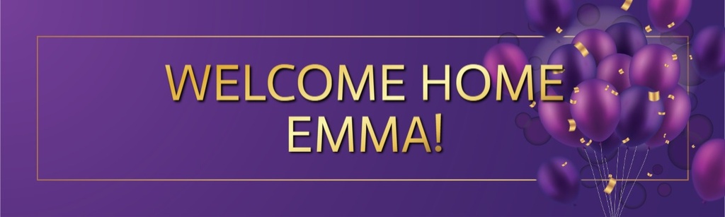 Personalised Welcome Home Banner - Purple & Gold Design - Custom Name