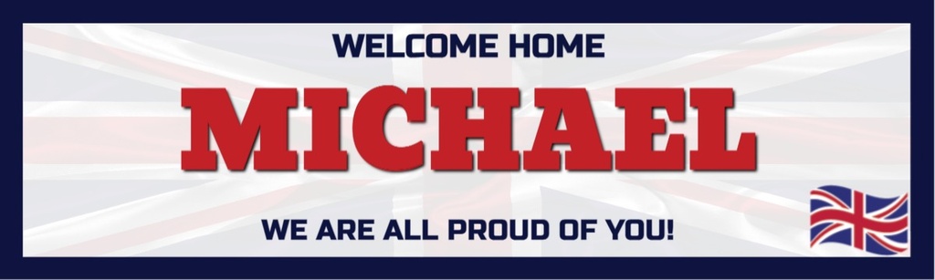 Personalised Welcome Home Banner - Royal Navy - Custom Name