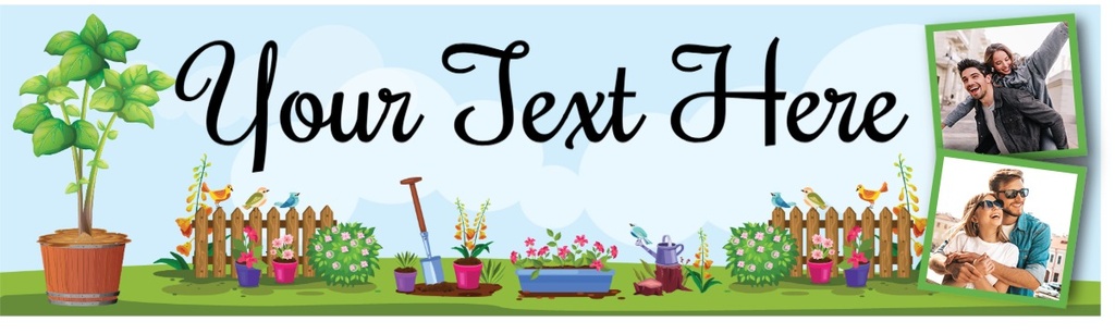 Happy Birthday Banner - Gardening- 2 Photo Upload