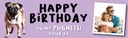 Happy Birthday Funny Banner - Oh My Pugness - Custom Age & 1 Photo Upload