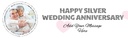 Personalised 25th Wedding Anniversary Banner - Silver - 1 Photo upload