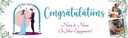 Personalised Engagement Party Banner - Blue Congratulations - 2 Photo Upload