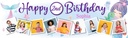 Personalised Happy 2nd Birthday Banner - Mermaid Friends - 9 Photo Upload