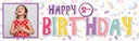 Personalised Happy 2nd Birthday Banner - Rainbow Party - 1 Photo Upload