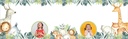 Personalised Happy 3rd Birthday Banner - Safari Animal Friends - 2 Photo Upload