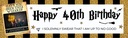 Personalised Happy 40th Birthday Banner - Wizard Design - 1 Photo Upload