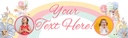 Personalised Happy Birthday Banner - Floral Rainbow Unicorn Party - 2 Photo Upload