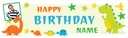 Personalised Happy Birthday Banner - Kids Dinosaur & Stars - 1 Photo Upload