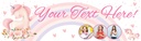 Personalised Happy Birthday Banner - Pink Flower Unicorn - 3 Photo Upload