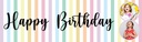 Personalised Happy Birthday Banner - Rainbow Stripes - 2 Photo Upload