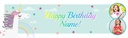 Personalised Happy Birthday Banner - Rainbow Unicorn - 2 Photo Upload