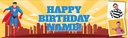 Personalised Happy Birthday Banner - Superman Superhero - 2 Photo Upload