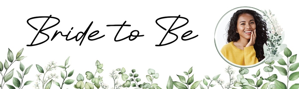 Personalised Hen Do Banner - Bride To Be Green Floral - 1 Photo Upload