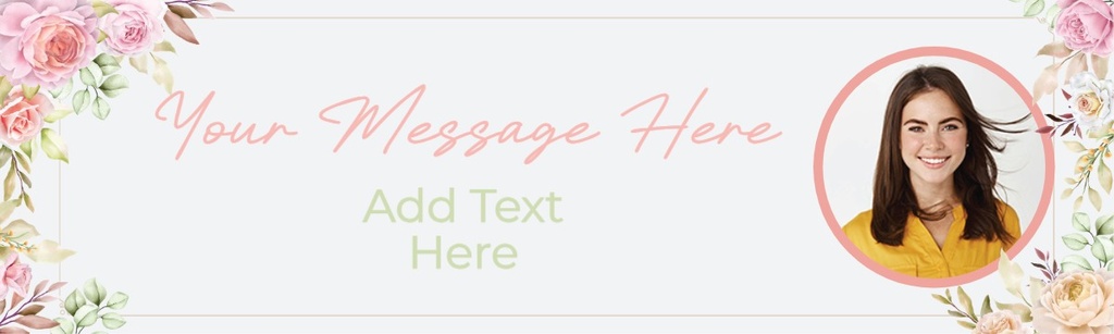 Personalised Hen Do Banner - Pink Floral Hen Party - 1 Photo Upload