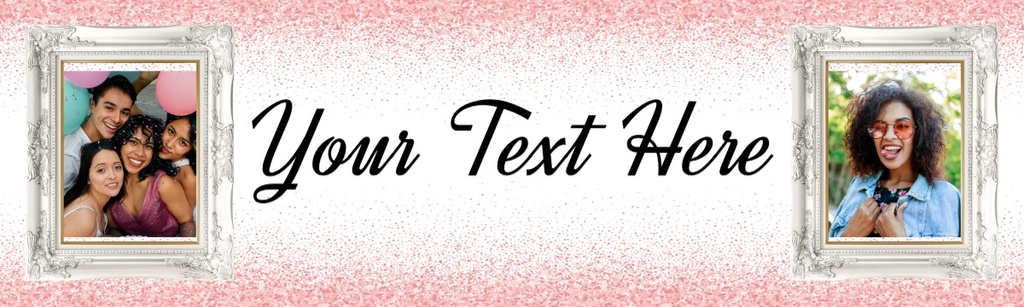 Personalised Hen Party Banner - Pink Welcome - 2 Photo Upload