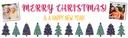 Personalised Merry Christmas Banner - Christmas Tree Design - 2 Photo Upload