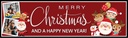 Personalised Merry Christmas Banner - Father Christmas & Reindeer - 2 Photo Upload