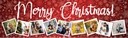 Personalised Merry Christmas Banner - Red Snowflakes - 9 Photo Upload