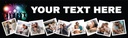 Personalised Party Banner - Dance Club - Custom Text & 9 Photo Upload