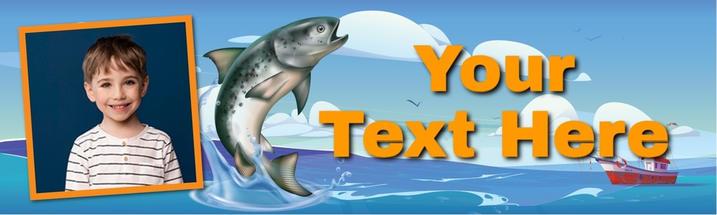 Personalised Party Banner - Fishing - 1 Photo Upload