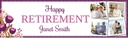 Personalised Retirement Banner - Purple Floral - 4 Photo Upload