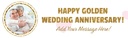 Personalised Wedding Anniversary Banner - Gold - 1 Photo upload