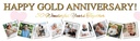 Personalised Wedding Anniversary Banner - Gold - 9 Photo upload
