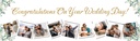 Personalised Wedding Banner - Congratulations On Your Wedding Day - 9 Photo Uploads