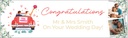 Personalised Wedding Banner - Just Married Congratulations - 2 Photo Upload