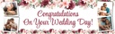 Personalised Wedding Banner - Pink Roses Congratulations - 4 Photo Upload