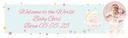 Personalised Welcome Baby Girl Banner - Bunny & Stars - 1 Photo Upload