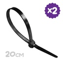 2 x Black Cable Zip Tie 200mm x 4mm