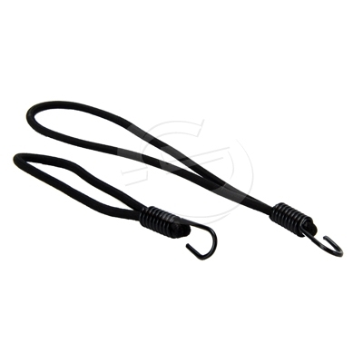 Single 15cm Black Banna Bungee Cord - Stainless Steel Hook Tie