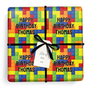 Personalised Birthday Wrapping Paper -  Lego Design - Add Name
