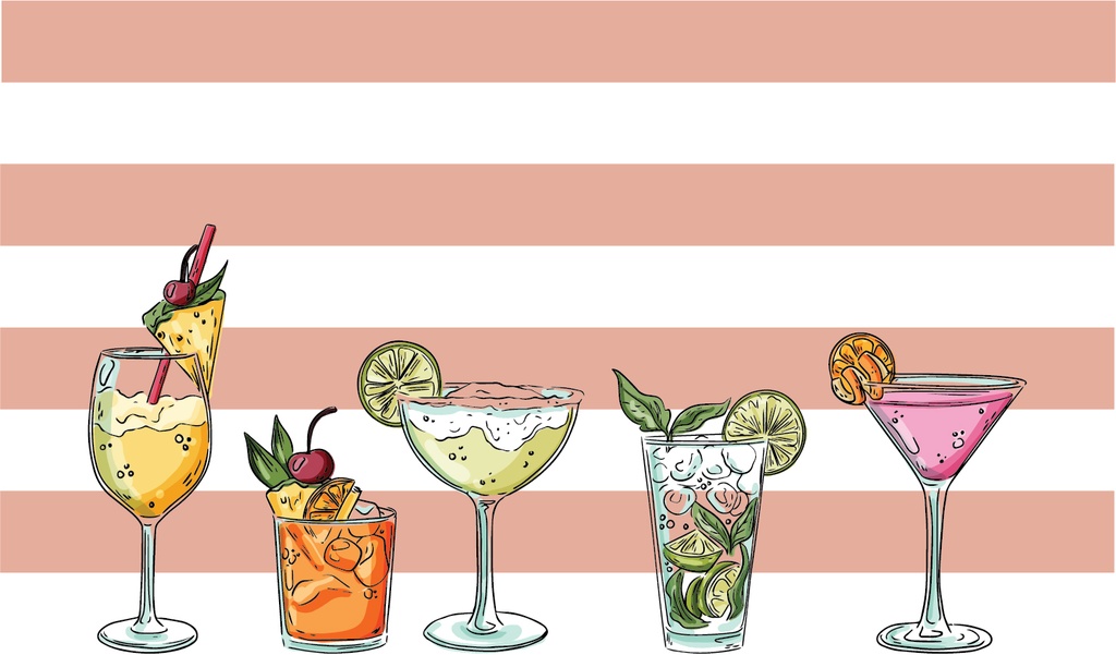 Personalised Party Backdrop Banner - Gin Bar Cocktails - Custom Text