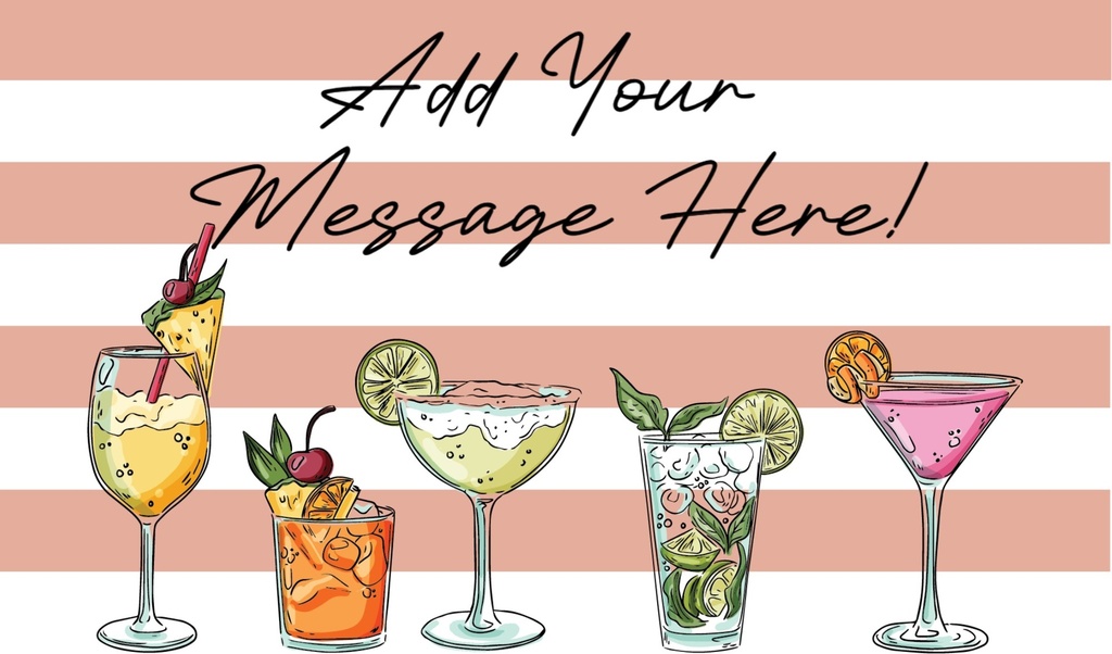 Personalised Party Backdrop Banner - Gin Bar Cocktails - Custom Text