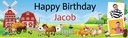 Personalised Birthday Banner - Farm Animals - 2 Photo Upload