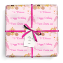 Personalised Birthday Wrapping Paper - Pink Princess Carriage - Add Text