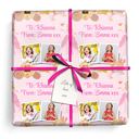 Personalised Birthday Wrapping Paper - Pink Princess Carriage - Add Text & 2 Photo