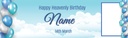 Personalised Heavenly Birthday Banner - Clouds & Blue Balloons - Add Text & 1 Photo